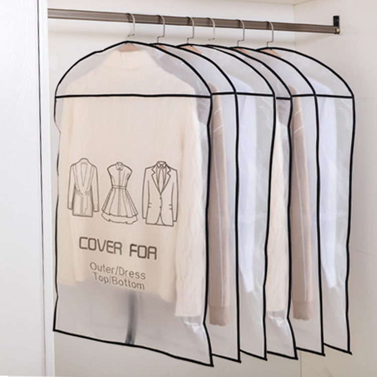 Clothes Dust thickening transparent PEVA three-dimensional Dust bag overcoat Suit sets household Clothing Storage Hanging pocket