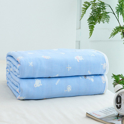 厂家直销纯棉印花六层纱布毛巾被儿童盖毯盖毯|ru