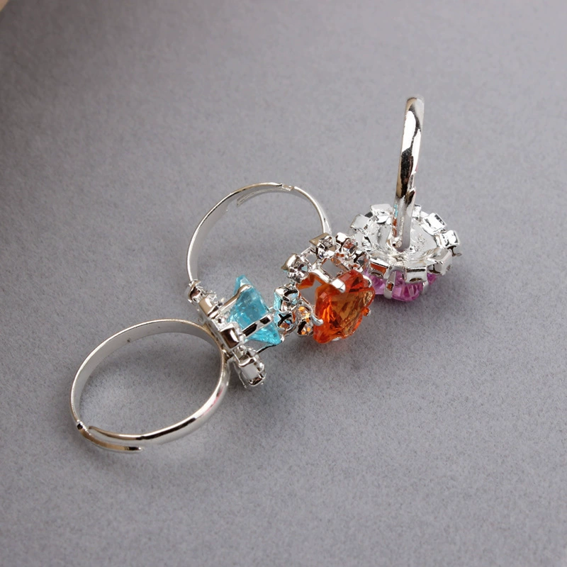 Children's wedding ring, artificial ring with stone, 36, with gem, diamond encrusted