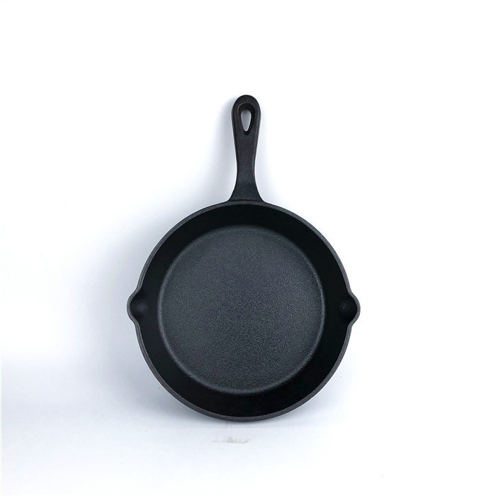Sartén de mango largo de hierro fundido mejorado y sazonado en caliente, sartén de hierro fundido de 8 pulgadas