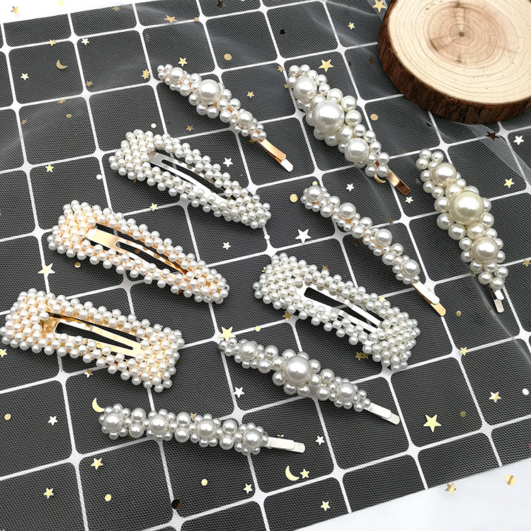 Retro French Hairpin Romantic Pearl Duckbill Clip Pearl Girl Side Clip Headdress Wholesale Nihaojewelry display picture 10