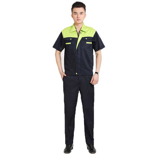 Summer short-sleeved work clothes suit for men, half-sleeved auto repair labor protection workshop office machinery engineering clothes work clothes factory