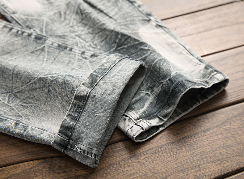 Jeans nuovi da uomo, alla moda, casual, retrò, ricamati, lavati, a gamba dritta_voghion.com