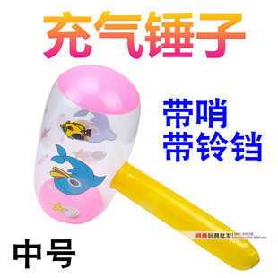 Hot sale inflatable hammer cartoon with bell with whistle soft handle hammer children's wholesale event gift medium size
