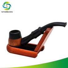 星布斯直供手工自由式黑檀木 可拆卸过滤弯柄烟具配件烟斗  pipe