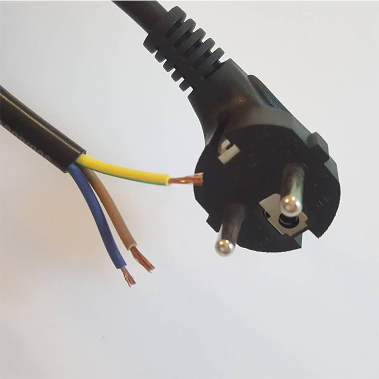 欧式单头电源线 插头线 俄罗斯欧规连接线 欧标0.75平上锡焊接线