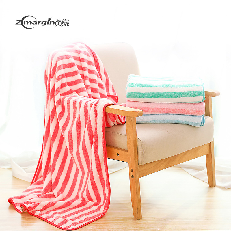 Cationic striped bath towel adult children infant large towel soft absorbent lint-free beach swimming bath towel Cationic striped bath towel adult children infant large towel soft absorbent lint-free beach swimming bath towel