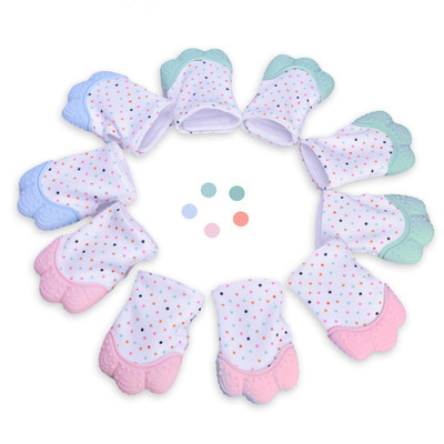 寶寶牙膠手套磨牙咬膠嬰兒手套春夏防吃手指可啃咬  防抓矽膠