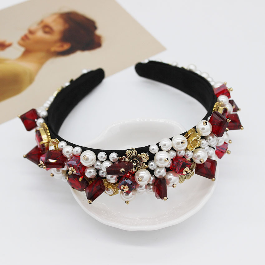 Baroque Headband Fashion Ball Geometric Crystal Full Diamond Hair Accessories Bridal Headband display picture 9