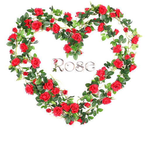 Simulated rose rattan rattan air conditioning pipe wrapped around balcony flower wedding decoration hanging basket rattan chair decoration flower rattan