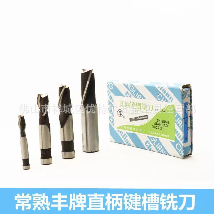 常熟键槽铣刀 直柄2刃键槽铣刀 丰牌二刃铣刀平铣刀高速钢铣刀