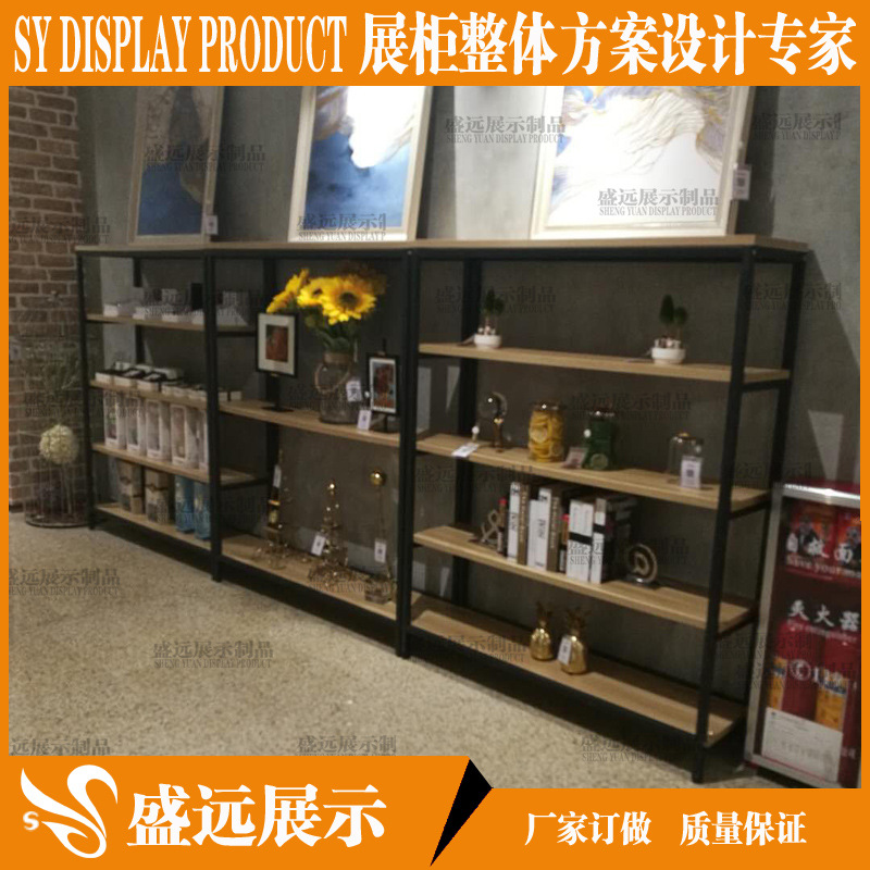 定制创意实木多层收纳架  置物架复古落地货架陈列架产品展示柜