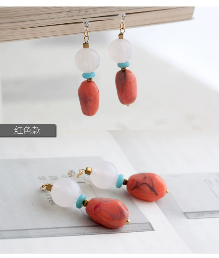 Японские ретро серьги, акриловые клипсы для ушей, DIY