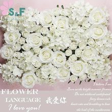 S&amp;F 高品質仿真玫瑰花頭 潘毛布材質內含泡沫果 婚慶花牆路引絹花