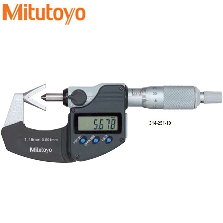 三丰V型测砧千分尺314-262-30测砧数显千分尺10-25mm不带凹槽
