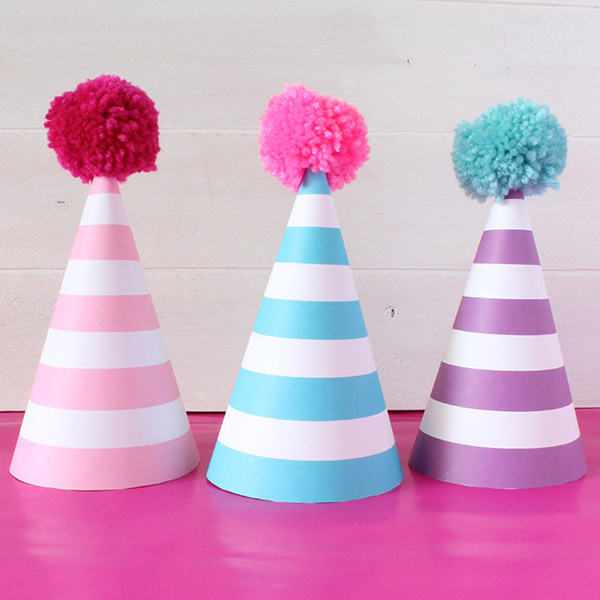 Stripes Paper Party Hats 纸质三角帽子彩色条纹儿童成人生日帽