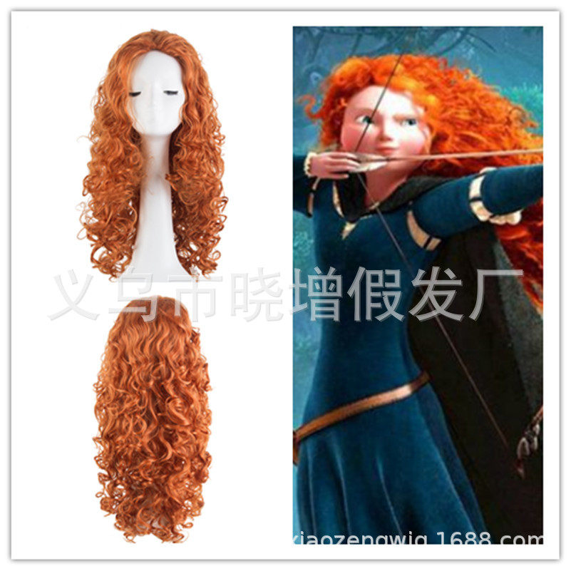 时尚欧美化纤假发勇敢传说Brave梅莉达公主hairs动漫cosplay假发-阿里巴巴
