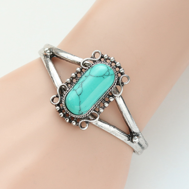 Twilight Bella Same Style Bracelet Bracelet Fashion Retro Striped Turquoise Open Bracelet Bracelet Jewelry Wholesale