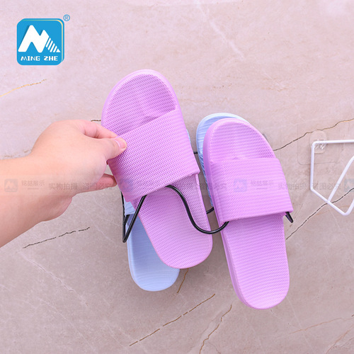 Mingzhe Iron Art Slippers Rack Double Layer Bathroom Face Plate Rack DIY Shoe Holder Wall Mounted Shoe Storage Rack for Home