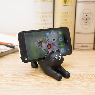 On behalf of Cartoon cat resin Mobile phone holder originality Mobile phone holder Lazy man desktop mobile phone Flat Bracket