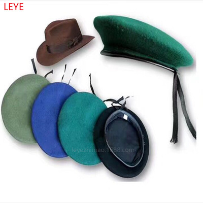 厂家直销军贝雷帽男士纯羊毛中端单色贝蕾帽羊毛毡帽呢料帽子定制