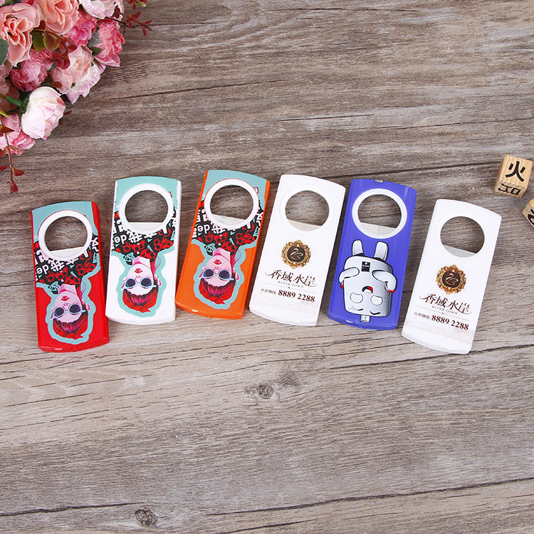 啤酒开瓶器批发印制logo 广告塑料启瓶器钥匙扣不锈钢啤酒瓶起子详情5