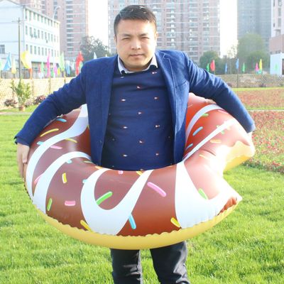廠家大量現貨大號咖啡色加厚充氣甜甜圈 充氣水圈成人遊泳救生圈