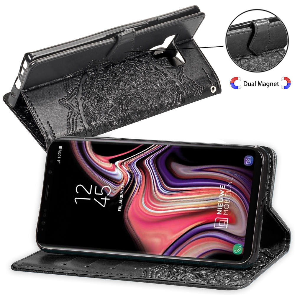 Mandala Embossed Leather Wallet Phone Case For Iphone 16_voghion.com
