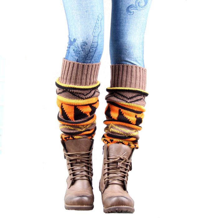 Women's Casual Vintage Style Geometric Polyacrylonitrile Fiber Over The Knee Socks A Pair display picture 2