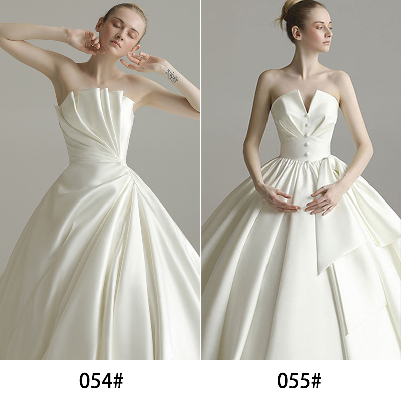 Abbigliamento donna nuovo stile strascico sposa sottile monospalla semplice femminile rete celebrità abito da sposa all'ingrosso_voghion.com