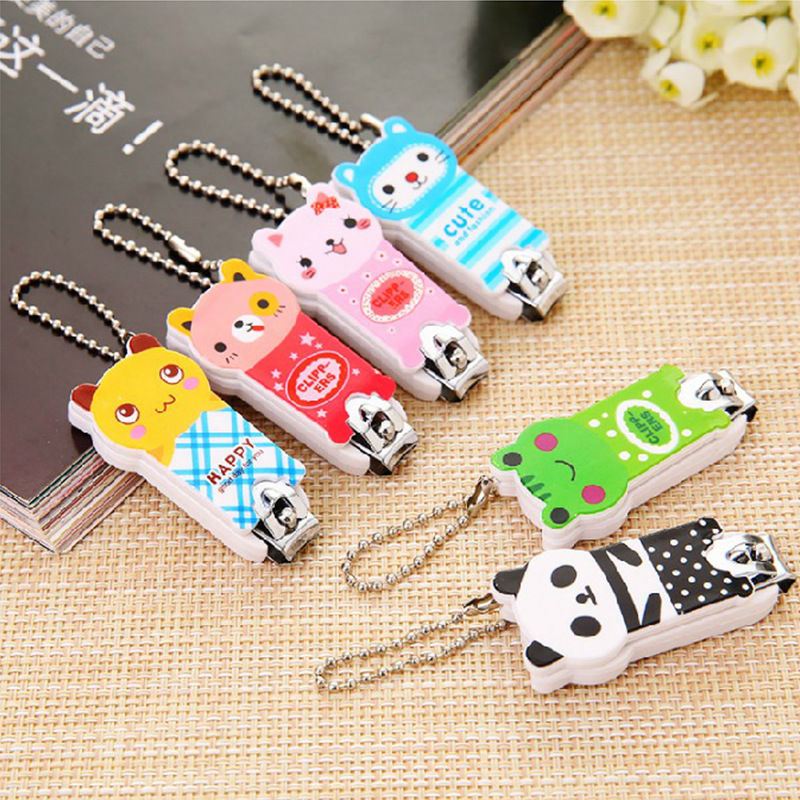 Cartoon Mini Nail clippers Cartoon animal nail clippers Nail cutters Key ring Multiple pattern random