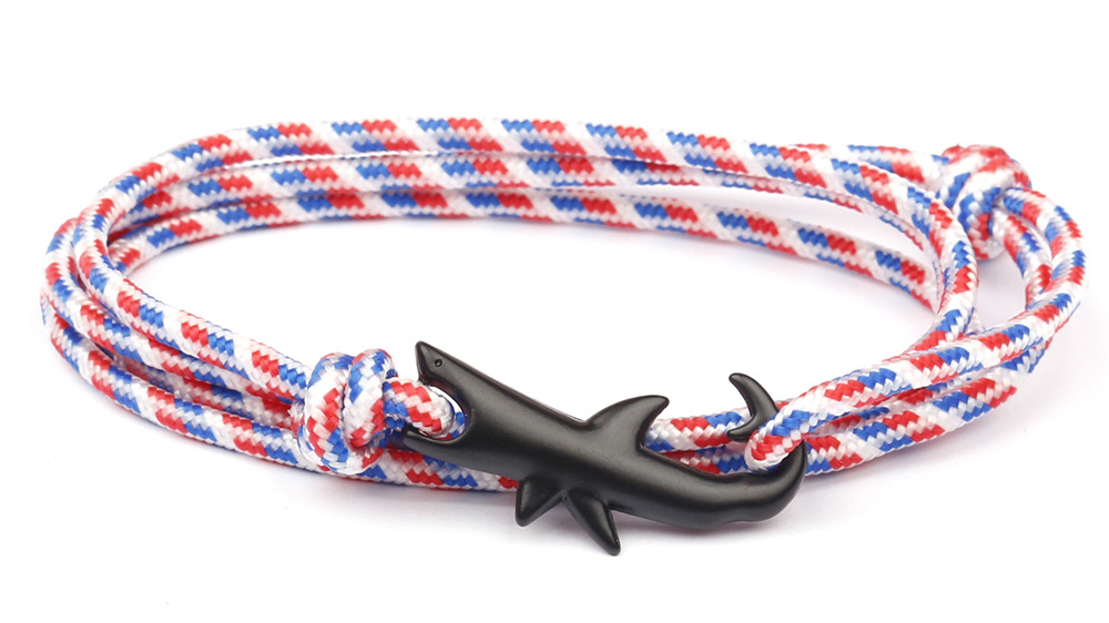 10g Weight Bracelets Classification Alloy, rope Chain Material 1 Piece Quantity Holiday, Daily, Street Occasion Alloy, rope Material Shark Pattern Men's Gender Layered Design Casual, Simple Style Style Casual Simple Style Shark Alloy Rope Layered Men's Bracelets Men's Chain Bracelets 10