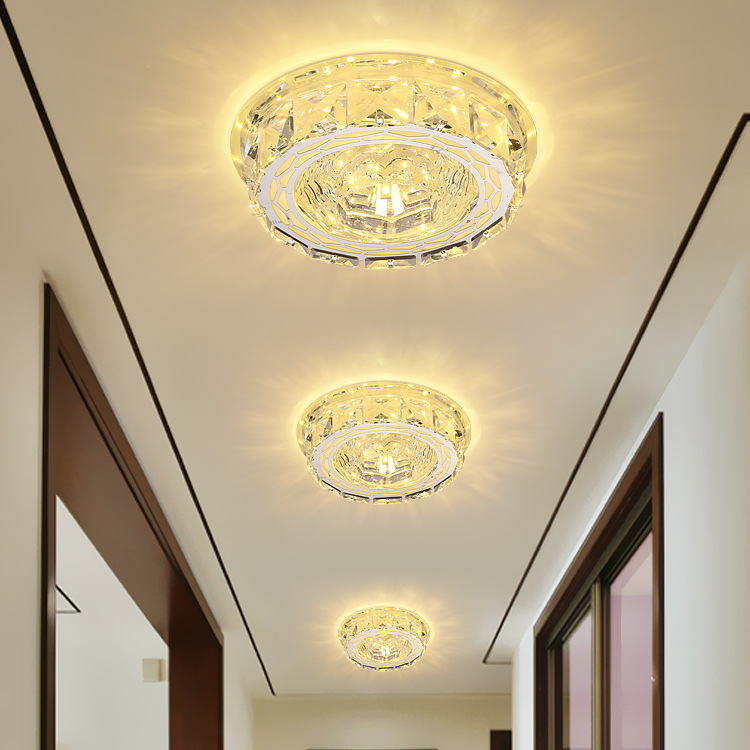 Simplicity circular crystal Aisle lights register and obtain a residence permit Porch lights Corridor light balcony Ceiling lamp LED Wholesale of lamps and lanterns