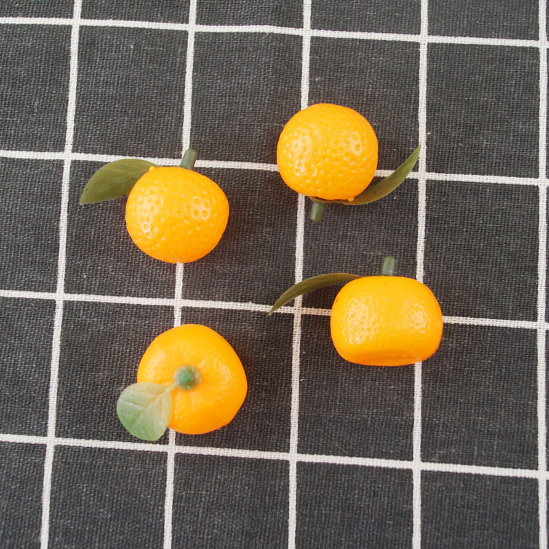 Simulación de plástico modelo de fruta de plástico naranja mini naranja con hojas naranja falso modelo de verdura de fruta al por mayor