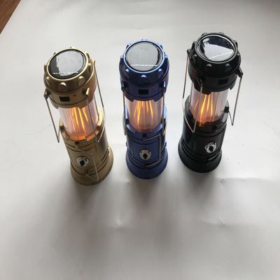 LED太陽能充電火焰馬燈露營燈 USB野營燈多功能照明燈火熱上市