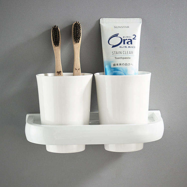 new pattern Simplicity Plastic belt white Ceramic cup TOILET Tumbler holder Bathroom Hardware Pendant Storage rack