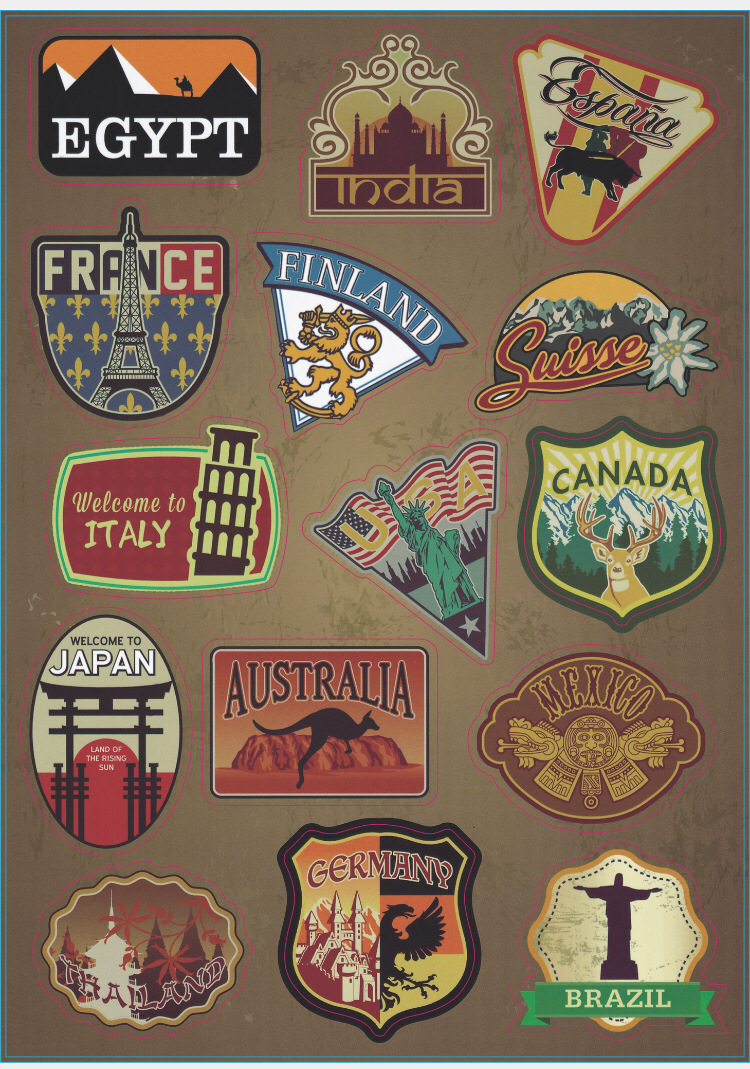 A4尺寸拉杆箱贴纸行李箱贴纸化妆箱贴纸滑板车贴纸创意贴纸