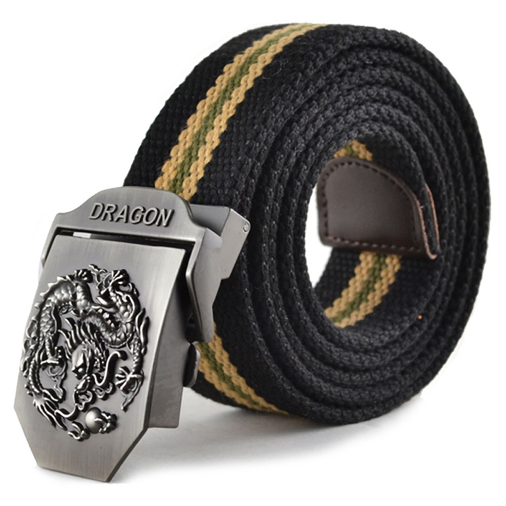 Youth thickened canvas belt dragon totem...