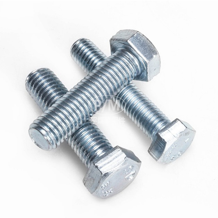 廠家直銷 4.8級外六角螺栓/GB30鍍鋅螺栓m12/鍍鋅加長全扣螺栓