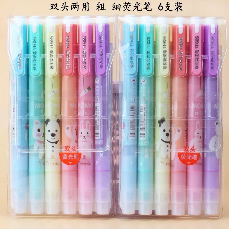 Том Фордз, флуоресцентная канцелярия, набор для учеников начальных классов, маркер, хайлайтер, 6 цветов