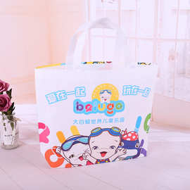 彩色覆膜无纺布袋定 做logo 手提广告超市购物袋 热合折叠简约袋
