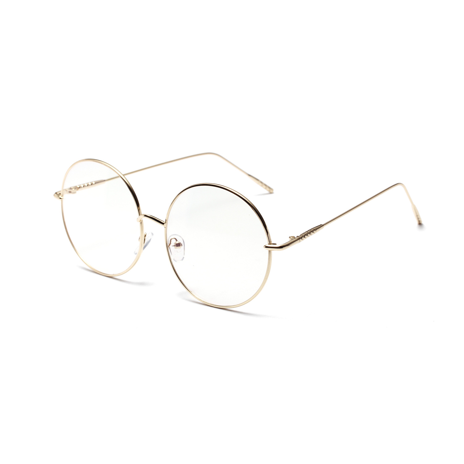 Frame Metal Round Flat Lens Women's Thin Frame Glasses