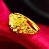 Brass jewelry, fashionable retro ring flower-shaped, 24 carat, wholesale, city style, flowered