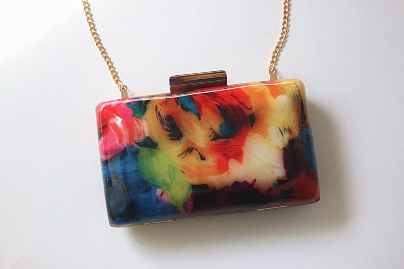 Pvc Arylic Oil Painting Square Evening Bags display picture 7