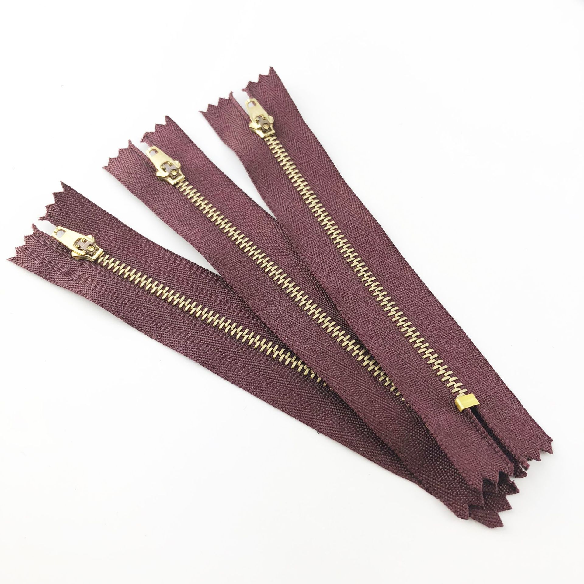 都顺3#枣红色铜拉链牛仔裤拉链休闲裤拉链裤子拉链做铜齿铜头