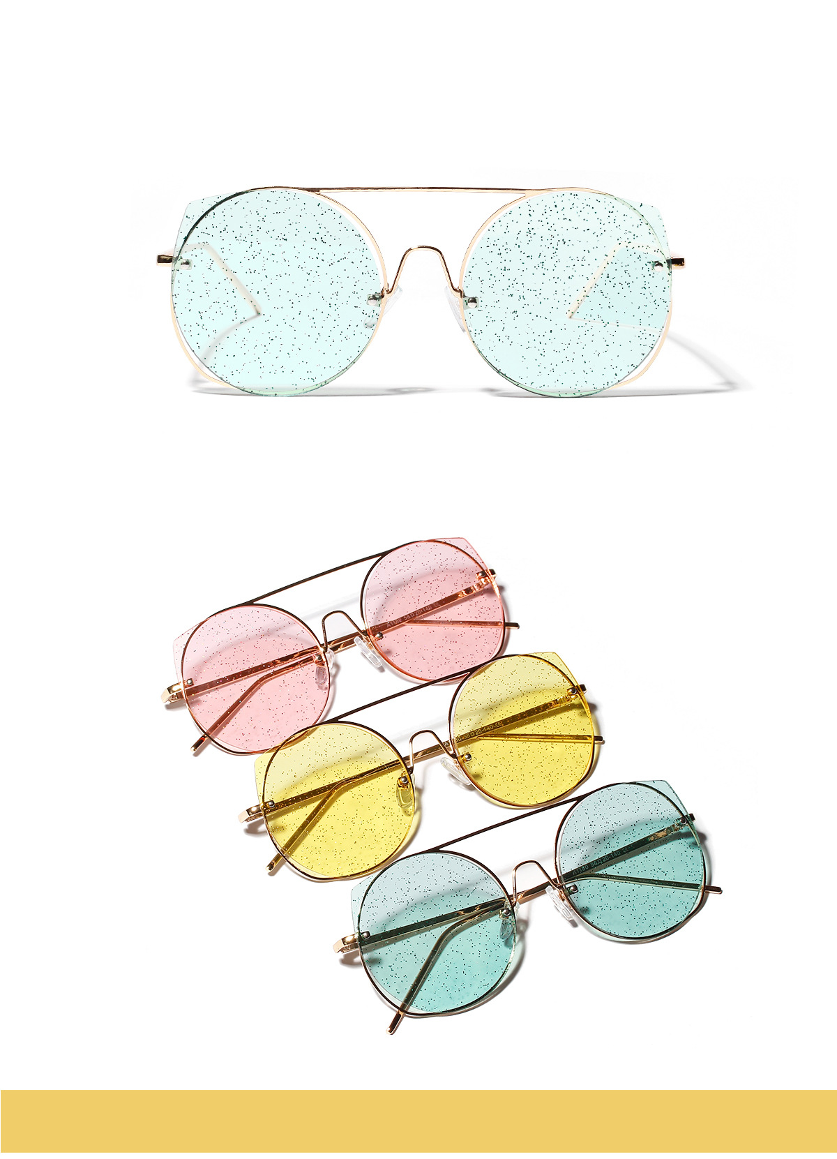 Round Retro Metal Colorful Ocean Lenses Anti-ultraviolet Sunglasses display picture 3