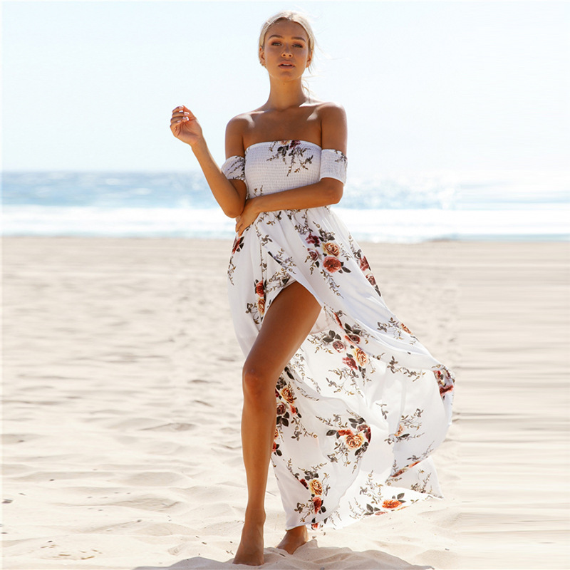 Printing Dress Seaside Holiday Long Dress Lady Dress