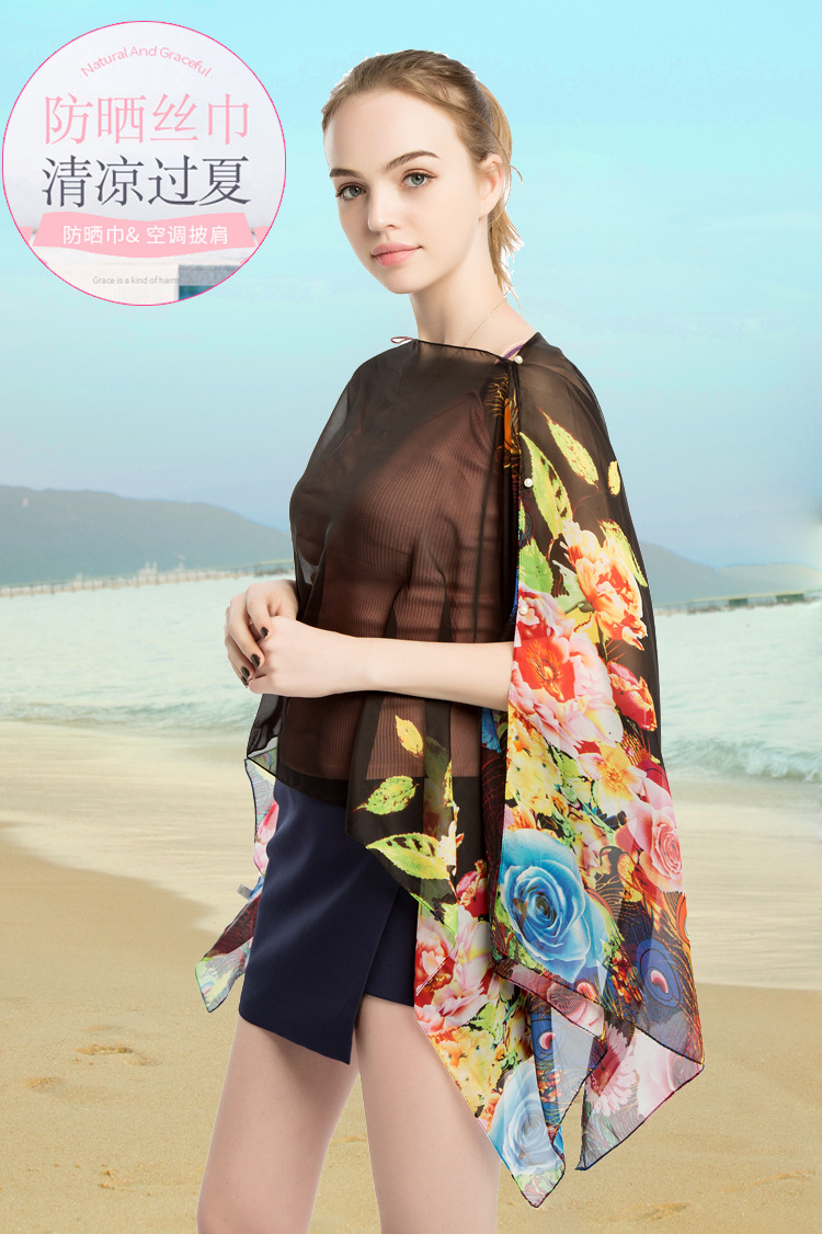 夏季防晒片 女士围巾厂家 泰国旅游披巾