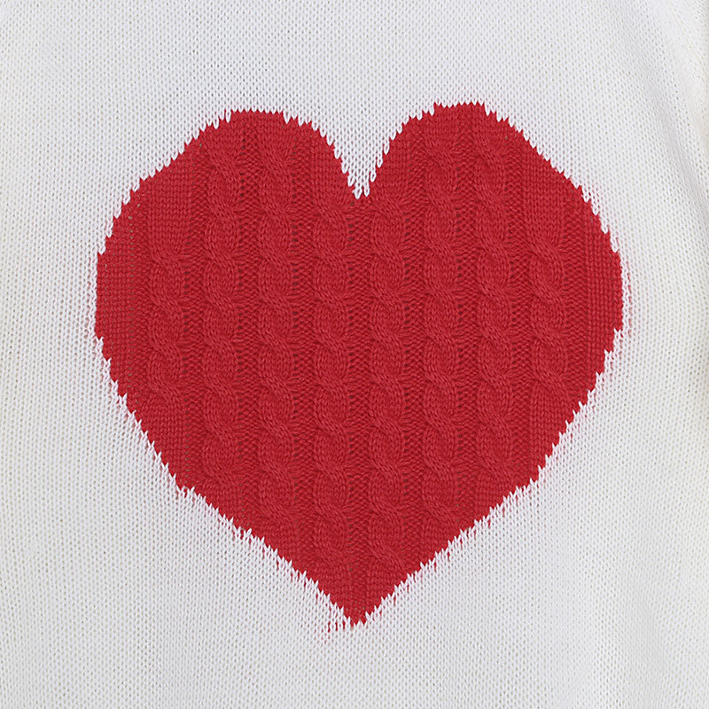 441g Weight Long Sleeve Sleeve Length Pullovers Placket Type Regular Sleeve Sleeve Type Polyacrylonitrile Fiber, knit Fabric Type Regular Top Length Sweater Tops Type Daily, Street Occasion Round Neck Neckline Slim Fit Type Heart Shape Pattern Spring, Autumn Season Women's Gender Elegant Style Wholesale Women's Elegant Heart Shape Long Sleeve Sweaters & Cardigans 41