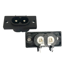 AC8字插座 35*15带固定孔实心弯脚全铜八字尾插座 AC008